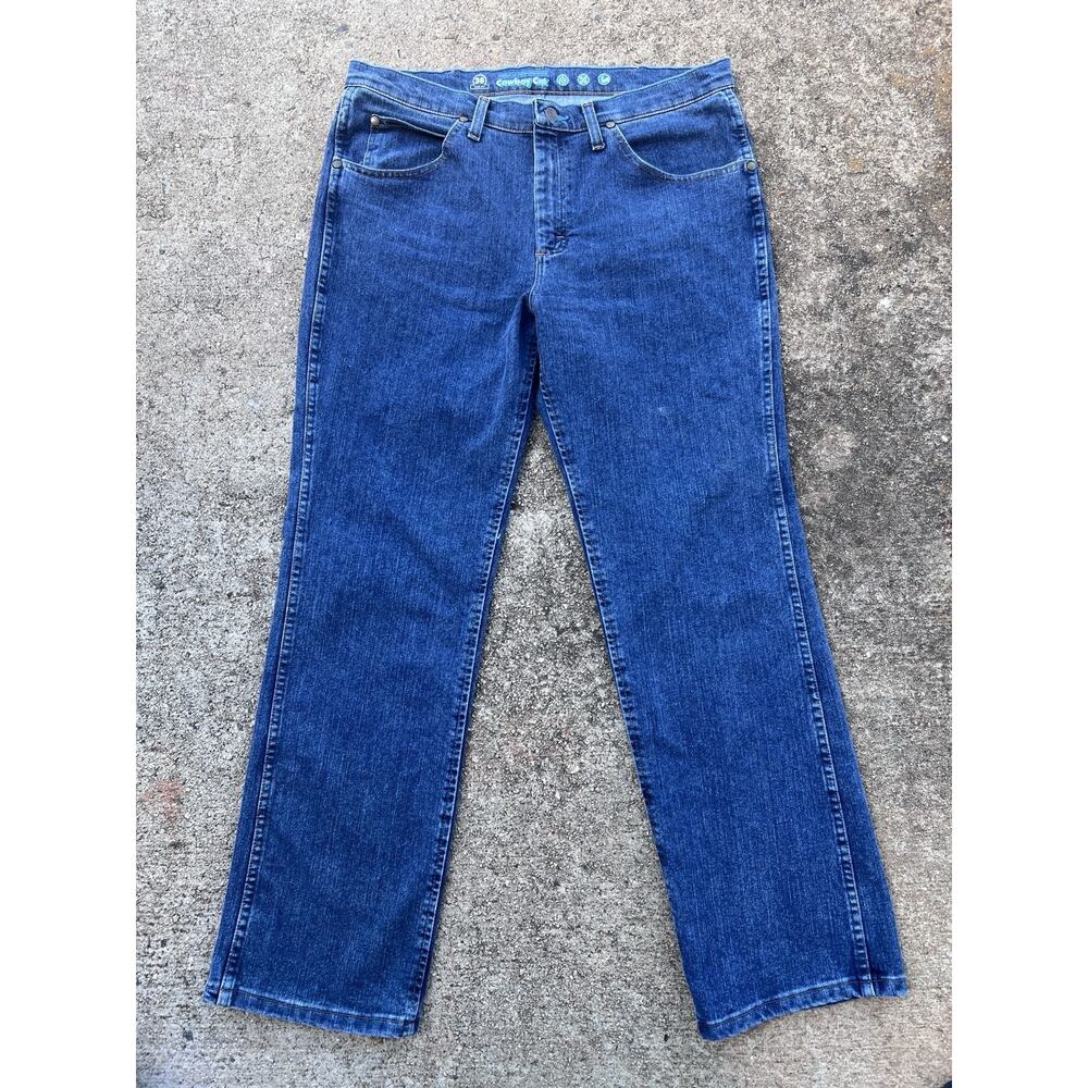 Wrangler Cool Vantage Jeans Mens 36x30 Slim Fit Blue Stretch Denim Pants